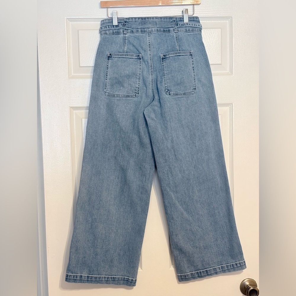 Hudson Mid Rise Tie Waist Wide Leg Cropped Light Wash Jeans 27 4 - Picture 8 of 12
